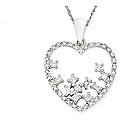 14k White Gold 1/3ct Diamond Heart Necklace
