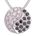 'Yin and Yang' Onyx and Cubic Zirconia Necklace (India)