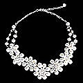 Stainless Steel Pearl 'Jasmine Garland' Necklace (3-10 mm) (Thailand)