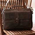 Leather 'World Traveler in Brown' Laptop Briefcase (Mexico)