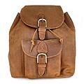 Leather 'Crazy Caramel' Backpack (Mexico)