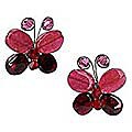 Sterling Silver Garnet 'Exotic Butterfly' Earrings (Thailand)