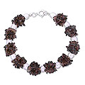 Sterling Silver 'Hazy Moon' FW Pearl and Smoky Quartz Bracelet (5mm-7mm) (India)