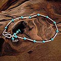 Sterling Silver Turquoise 'Sky' Anklet (India)