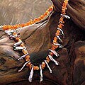 Sterling Silver Carnelian and Pearl 'Obsession' Necklace (India)