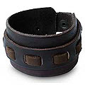 Genuine Leather 'Brown Contrasts' Bracelet (Thailand)