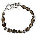Sterling Silver Smokey Quartz 'Mystic Night' Bracelet (India)