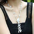 Stainless Steel Quartz and Pearl Fantasy Necklace (Thailand)
