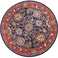 Hand-tufted Kashan Navy/Red Wool Rug (6' Round)