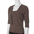 Adi Designs Women's Brown Squares 2-piece Top Set
