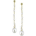 10k Gold Cultured Freshwater Pearl Drop Earrings (8-8.5 mm)