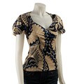 Eva Franco Women's Printed Bubble-sleeve Shirt