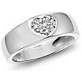 10k White Gold Diamond Heart Ring