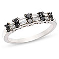 14k White Gold 1/2ct TDW Black and White Diamond Ring (HI, SI3-I1)