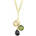 18k Gold over Silver Multicolor CZ Y Necklace
