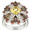 Sterling Silver CZ and Gemstone Ring