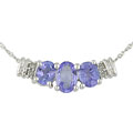 14k White Gold .03ct Diamond & Tanzanite Necklace