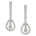 14k White Gold Diamond Teardrop Earrings