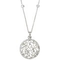 Sterling Silver and CZ 18-inch Medallion Necklace