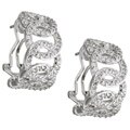 Sterling Silver CZ Circle Design Hoop Earrings