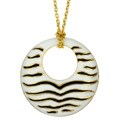 18k Gold over Silver 16-inch Enamel Circle Necklace