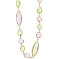 18k Gold over Silver CZ Cabachon 17-inch Necklace
