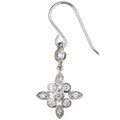 Sterling Silver CZ Vintage-inspired Drop Earrings