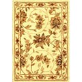 Hand-tufted Traditions Ivory Wool and Silk Rug (2' x 3')
