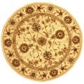 Hand-tufted Traditions Ivory Wool and Silk Rug (4' Round)