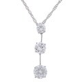 Sterling Silver Three Stone CZ Pendant