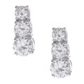 Sterling Silver Small Tri-stone CZ Earrings