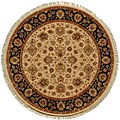 Hand-knotted Athens Hand-spun Wool Rug (6' Round)