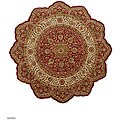 Hand-knotted Neyveli Star Wool Rug (9' Round)