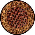 Handmade Classical Chocolate Wool Tress Rug (3'6 Round)