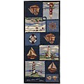 Hand-hooked Nautical Wool Runner (2'6 x 6')