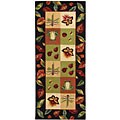 Hand-hooked Backyard Wool Runner (2'6 x 6')