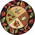 Hand-hooked Backyard Wool Rug (3' Round)