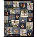 Hand-hooked Nautical Wool Rug (8'9 x 11')