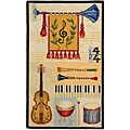 Hand-hooked Ivory Musical Wool Rug (3'9 x 5'9)