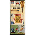Hand-hooked Ivory Musical Wool Rug (2'6 x 6')