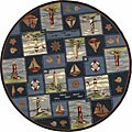 Hand-hooked Nautical Wool Rug (8' Round)