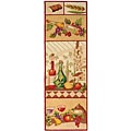 Hand-hooked Wine and Fruit Wool Rug (2'6 x 8')