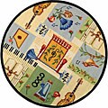 Hand-hooked Musical Wool Rug (4' Round)