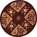 Hand-hooked Sonote Wool Rug (3' Round)
