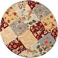 Hand-hooked Flora Wool Rug (8' Round)