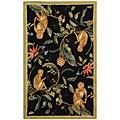 Hand-hooked Monkey Wool Rug (2'6 x 4')