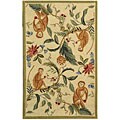 Hand-hooked Monkey Wool Rug (6' x 9')