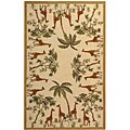 Hand-hooked Giraffe Wool Rug (7'9 x 9'9)