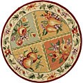 Hand-hooked Primavera Wool Rug (3' Round)