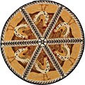 Hand-hooked Hens Wool Rug (3' Round)